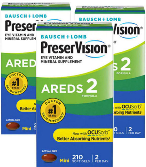 [총 3병] 바슈롬 프리저비젼 AREDS 2 루테인 제아잔틴 210정 x 3병, 3개