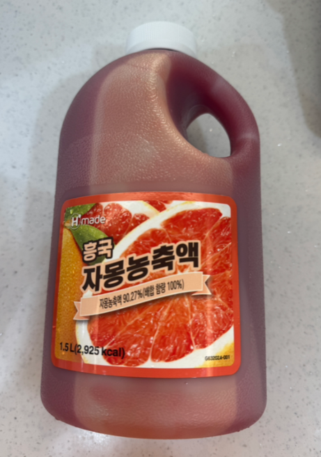 흥국에프엔비 자몽 농축액 펌프X, 1.5L, 3개
