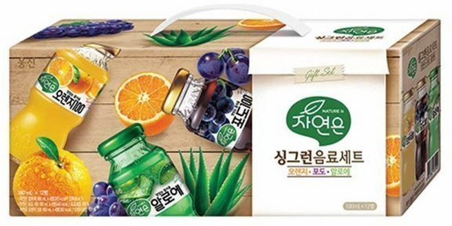 웅진)싱그런음료세트(오렌지+포도+알로에/x12), 1개, 180ml, 180ml