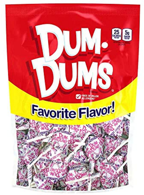 Dum Dums Berry Lemonade Lollipops - Bulk Candy Box with Lollipops Individually Wrapped Single Fl, 베리 레모네이드, 1개