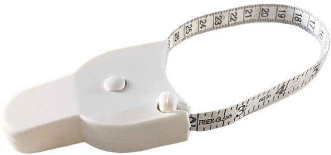 皮尺 捲尺 測量夾 迷你捲尺 量尺 雙面捲尺, 1個, 白色（1.5米/一面in一面cm）