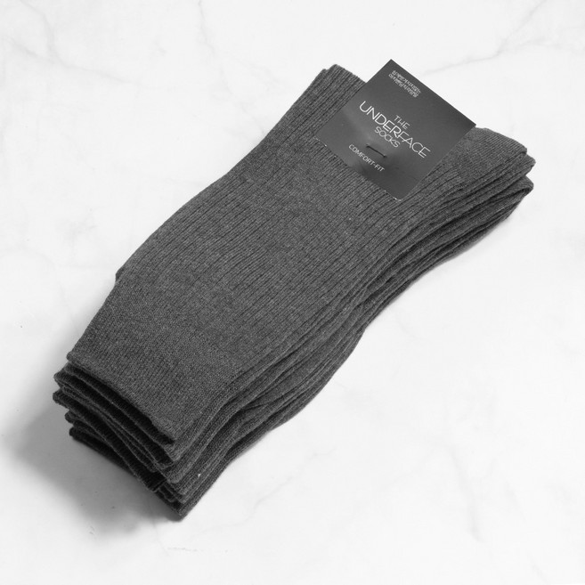 [국산] 언더페이스 프리미엄 남성 신사 골지 양말 5족 세트 이중밴드 장목 흘러내림 방지 [7컬러]