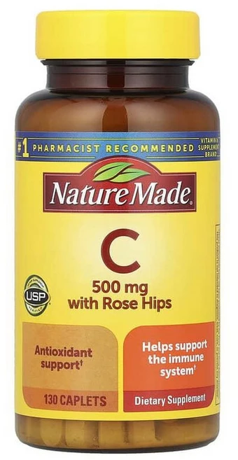 네이처메이드 비타민C 로즈힙 함유 500mg 130정, 1개 - 쿠팡
