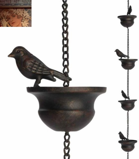 컵에 새들 금속 레인 체인 캐처 거터 지붕 장식 배수 다운스파우트 도구, 01 1