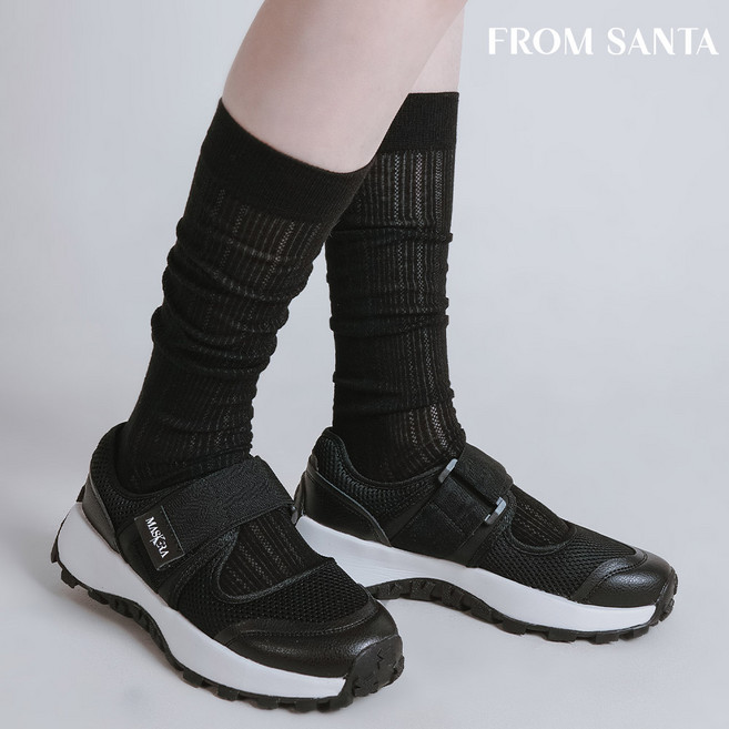 프롬산타 롱골지 펀칭 시스루 1켤레 시스루 여름 양말 썸머 레인부츠 프리미엄 코마면사