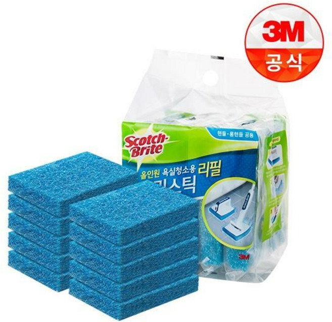 쓰리엠 스카치브라이트 뉴 올인원 욕실청소용 크린스틱 리필 5p, 10개