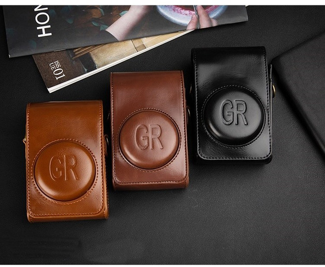 리코 GR4 GR3X GR3 GR2 전용 카메라 가죽 케이스 파우치, GRCA 블랙, 1개