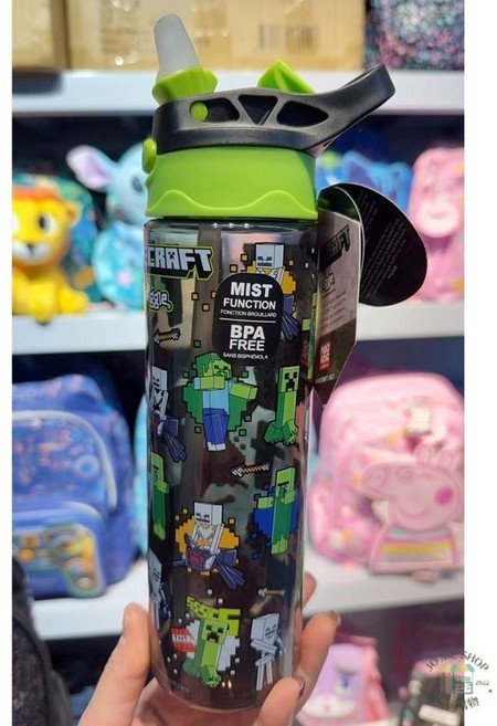 Smiggle Minecraft 麥塊 兒童後背包, 我的世界吸水水壺650ml，黑瓶