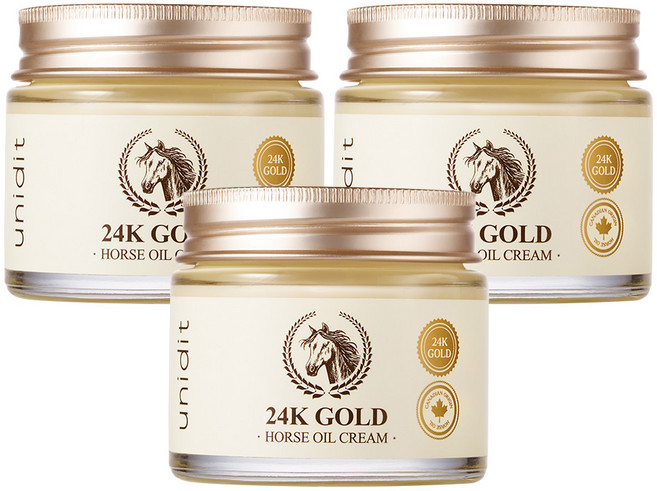 24K 골드 마유 크림 캐나다산 프리미엄 보습 영양 탄력 피부장벽케어, 3개, 70ml