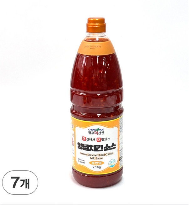 청우더진한 양념치킨 순한맛 소스 업소용 치킨 소스 대용량, 2.1kg, 7개