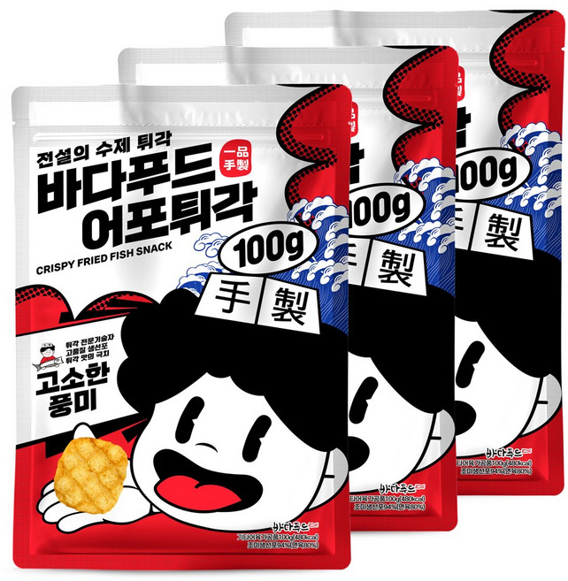 바다푸드 어포 튀각 일품수제, 100g, 3개