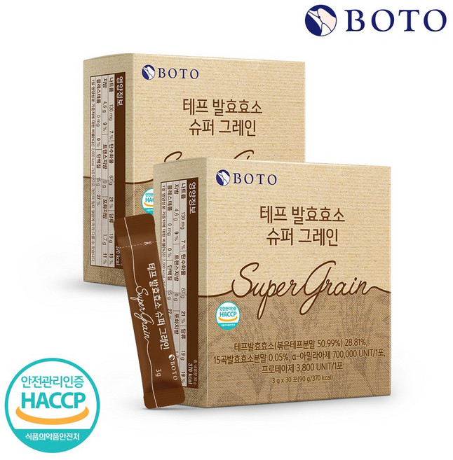보뚜 테프 발효효소 슈퍼 그레인 영양제 30p, 90g, 2개