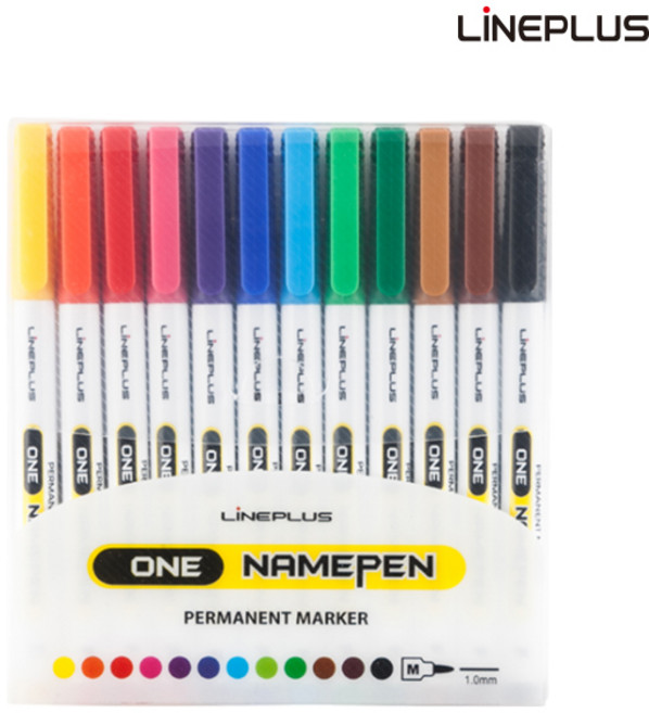 라인플러스 네임펜 원네임펜 12색세트 유성펜