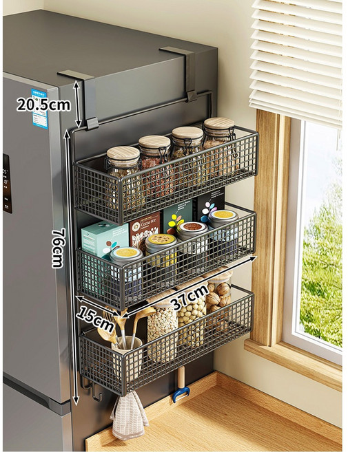 다기능 냉장고 측면 다채로운 보관 드림 홀더 드릴링 향신료 주방 없음 필요, 1개