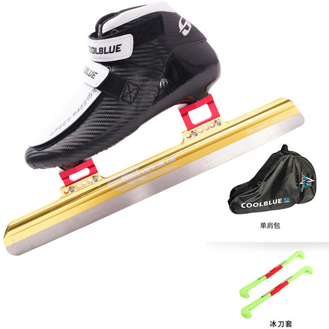 스피드 스케이트화 스케이팅 쇼트트랙 빙상 시티런라인, 220, 10_블랙 (칼 세트 포함)