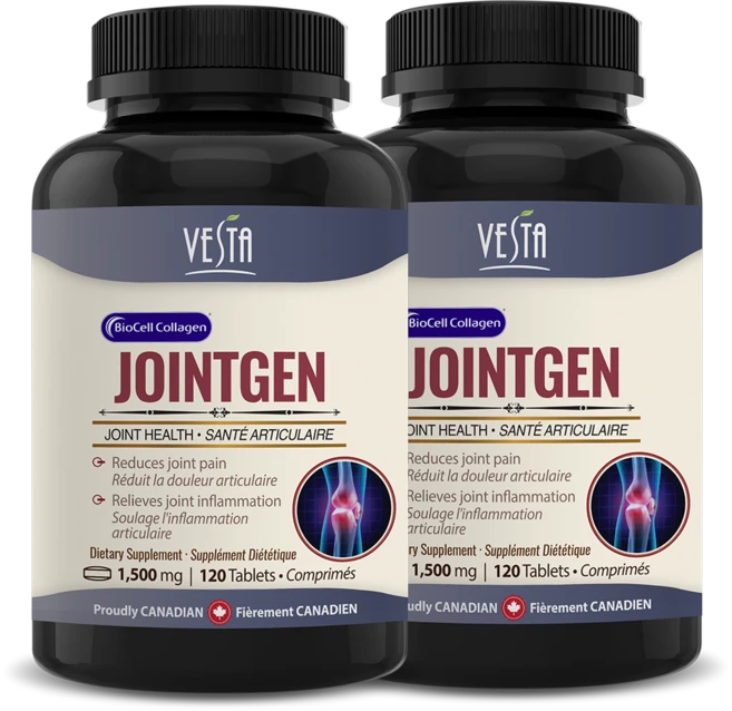 [캐나다본사 빠른직구] 베스타 조인트젠 무릎관절 손목 어깨 손가락 연골 뼈 건강에 좋은 콜라겐 콘드로이친 MSM 엠에스엠 식이유황 바이오셀 특허 콜라겐, 2개, 120정 - 쿠팡