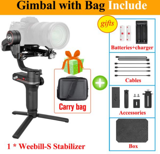 Zhiyun Weebill S 핸드헬드 짐벌 카메라 스태빌라이저 미러리스 DSLR 캐논 소니 A7 III A6000 파나소닉, 02 Gimbal with Bag