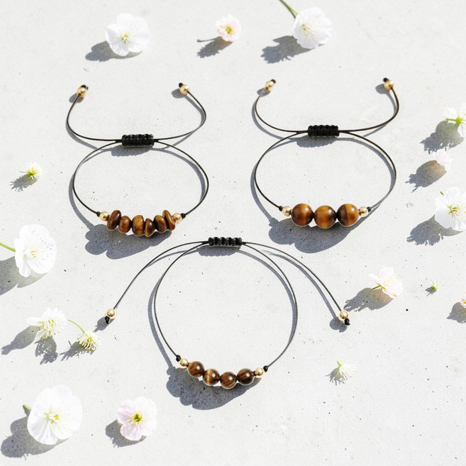 호안석 3종 원석 매듭 팔찌 우정 행운 팔찌