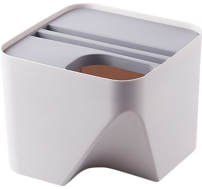 더자카 심플 라운드 적층형 분리수거함 S, 화이트, 1개