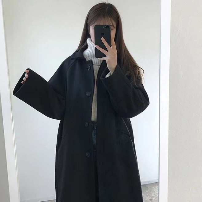 毛呢外套 毛呢大衣 外套大衣 秋冬季新款呢子外套女學生韓版矮個子加絨加厚中長款毛呢大衣