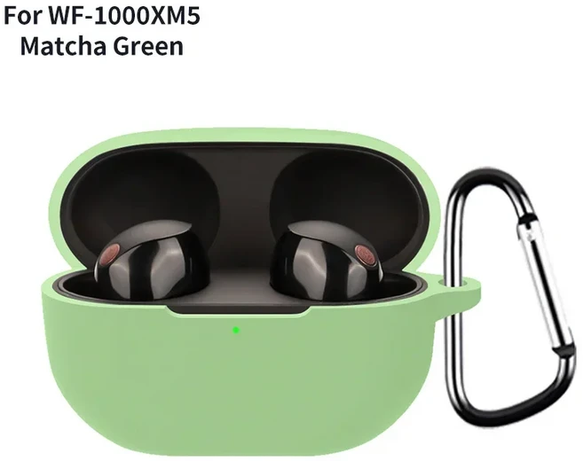 소니호환 WF 1000XM5 무선 이어폰 커버호환 케이스 충격 방지 소프트 실리콘 헤드셋 후크가 있는 긁힘 보호, 1세트, 하늘색, For SONY WF 1000XM5