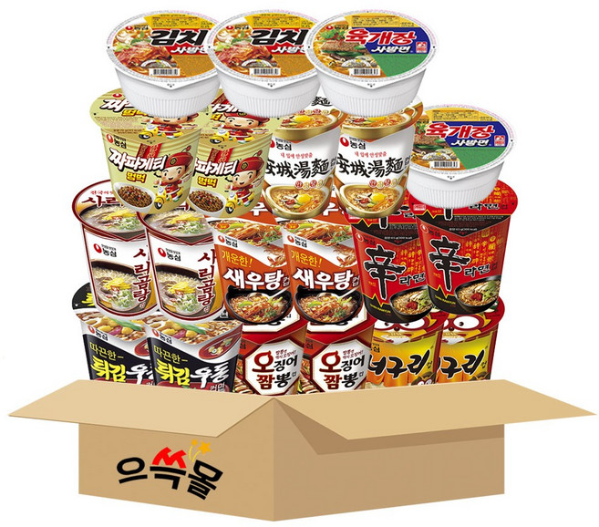 [데일리이츠] 농심 오뚜기 삼양 컵라면 소컵 10종 20개입, 1세트