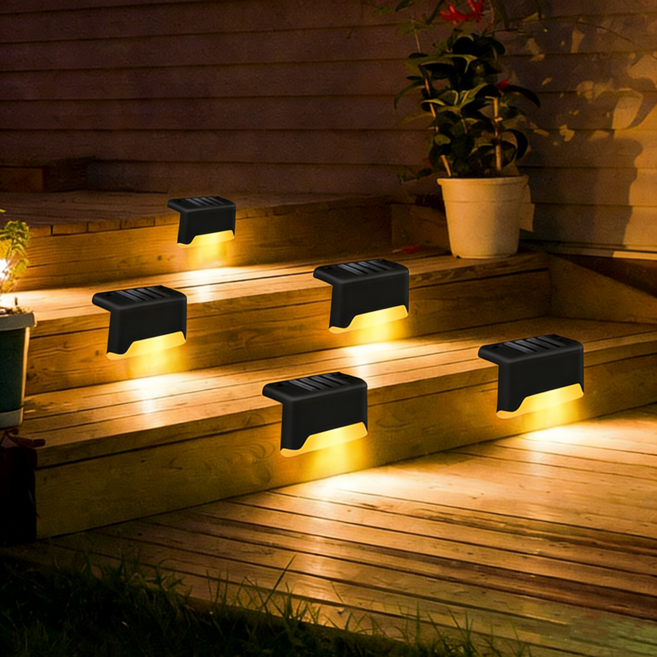 호밍사이 태양광 계단등 태양열 조명 바닥등 정원 조명 전등 8p, 웜 라이트