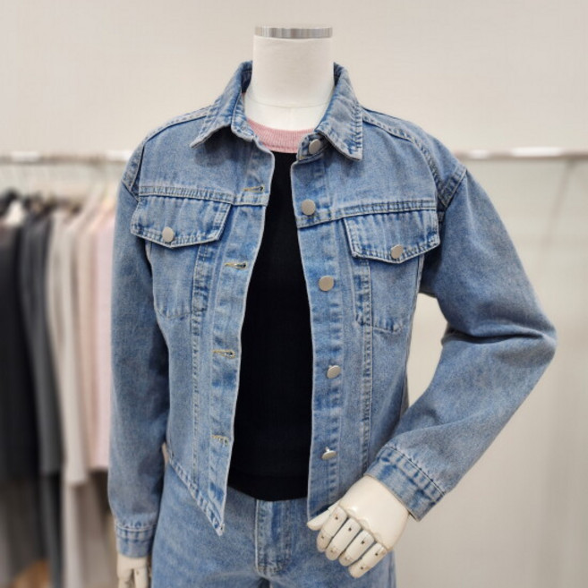 [JJ지고트]허리 스트링 포인트 데님 재킷 GP3N0JK311_ 3117347