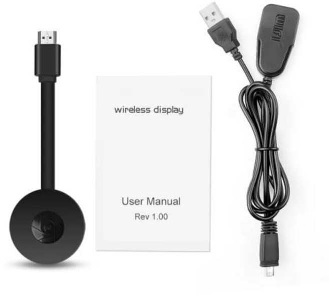 무선 안드로이드 TV 동글이 미러링 블루투스 송수신기 미라캐스트 구글 2.4G 4K 와이파이 스틱 HDMI 1080P 디스플레이 삼성 화웨이 폰용, Black, 1개