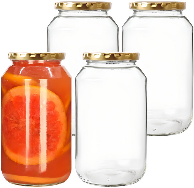 경성리빙테크 원형 유리병, 850ml, 4개