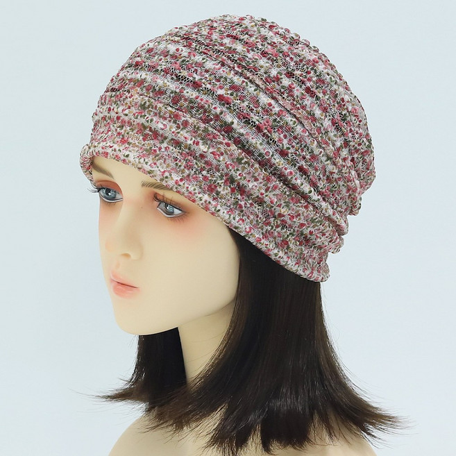 캡조아 국내제작 가볍고 시원한 메쉬 여성 새치커버 항암 위생 요리 두건 터번 비니 중년 모자