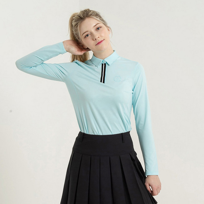 (여성)시보리 배색 기본 티셔츠_HB1WTS001