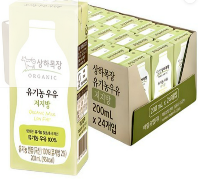 상하목장 유기농 저지방우유 200ml 24팩