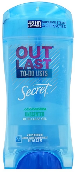 시크릿 아웃라스트 48 시간 클리어 젤 안티퍼스피란트 데오드란트 무향, 1개, 73.7g - 쿠팡