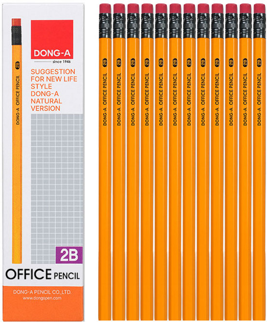 [ABC문구]동아 오피스 지우개 연필 1타(12본) //, 2B