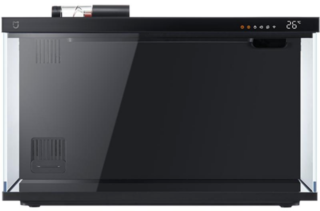 智能魚缸 桌面魚缸 客廳 辦公室 風水魚缸, 深空灰, 1套