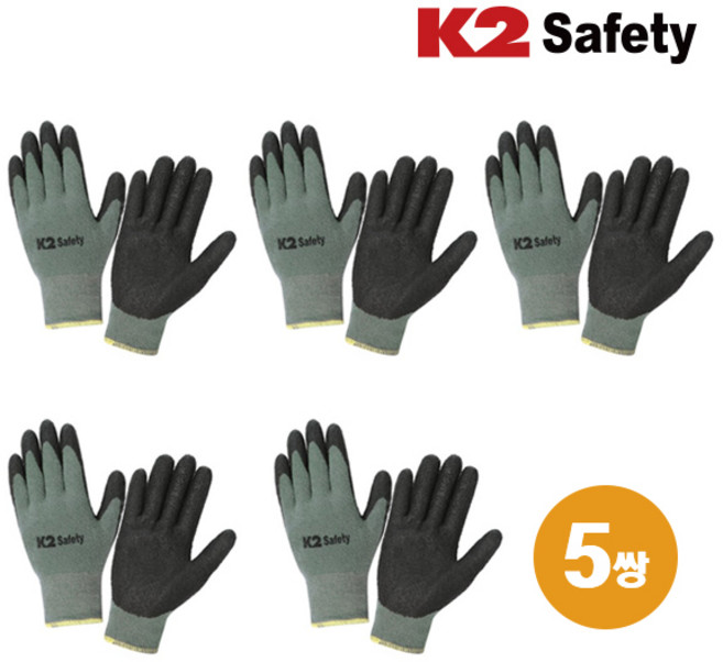 K2 세이프티 동계기모장갑 겨울 작업 장갑 안전장갑, 5개