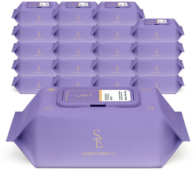 스마트에코 써밋 아기물티슈 캡형 퍼플, 75g, 77매, 20개