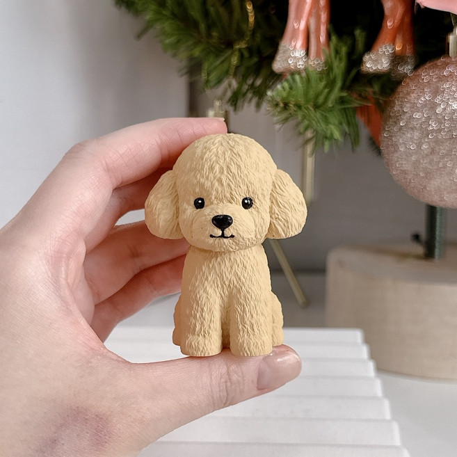 강아지 푸들 석고방향제 말티푸 차량용방향제 새차선물 향기, 말티푸(포장), 레몬라벤더, 1개
