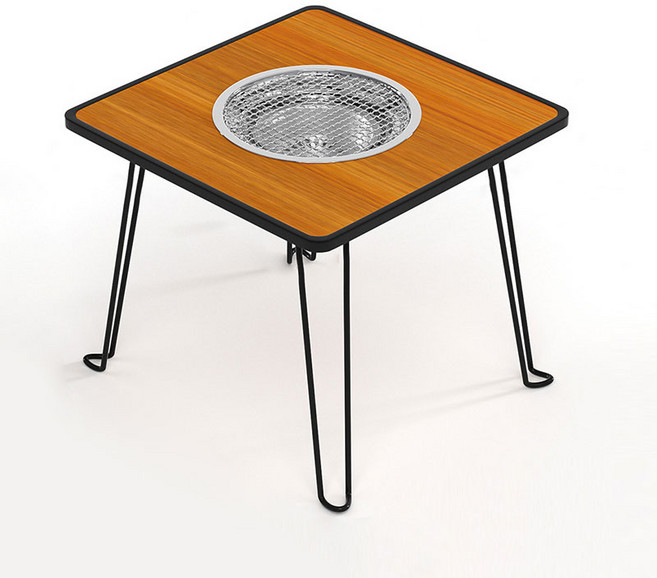 DANGZ 캠핑 화로 테이블, 브라운