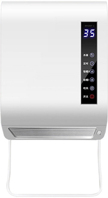 浴室暖風機 雙PTC發熱 1-9小時定時 LED觸摸屏 120°廣角 過熱/漏電保護 IPX2防水 110V, 白色