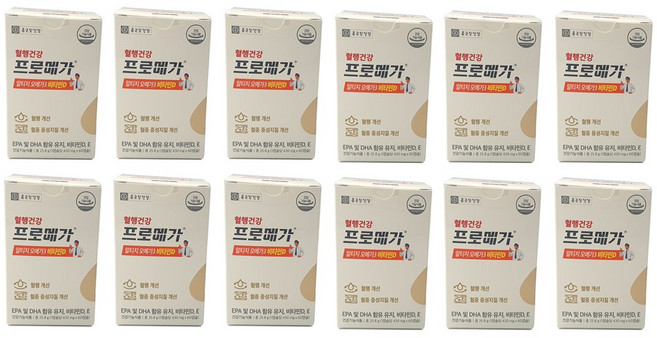 종근당건강 혈행건강 프로메가 알티지 오메가3 듀얼 비타민D, 12개, 30정
