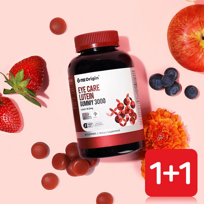 [J2P] 1+1 아이케어 루테인 구미 3000 90 꾸미 아이 어린이 눈 건강 영양제, 90정