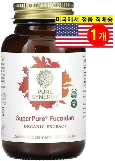 [해외] [Pure Synergy SuperPure Fucoidan Extract] 퓨어 시너지 슈퍼퓨어 후코이단 추출물 60캡슐, 1개, 60정 - 쿠팡
