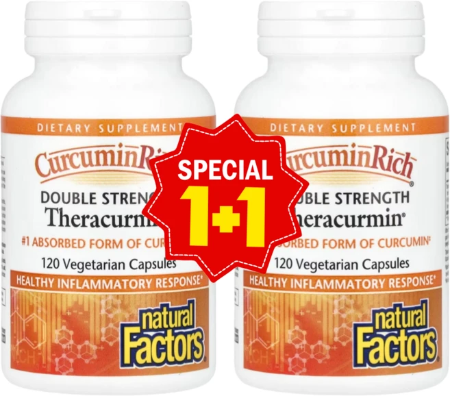 1+1 네추럴팩터스 커큐민리치 테라큐민 60mg 베지 캡슐 120정 / 해외직구 캐나다정품, 2개 - 쿠팡