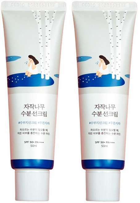 라운드랩 자작나무 수분 선크림 SPF50+ PA++++, 2개, 50ml
