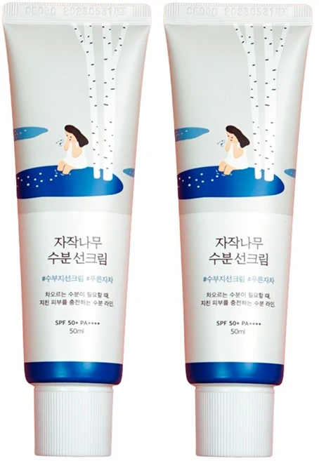 라운드랩 자작나무 수분 선크림 SPF50+ PA++++, 2개, 50ml - 쿠팡