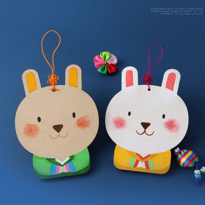 아트랄라 새해토끼거울만들기(1개)-매듭줄포함, 단품