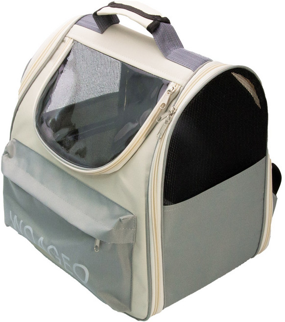 우아지오 고양이 강아지 백팩 이동장, 1개, 그레이