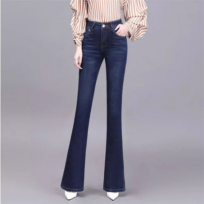 페이준 여성 봄 가을 데님 부츠컷 스판 팬츠 캐주얼 청바지 세미 부츠컷 팬츠 HO3315